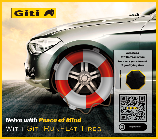 Receive a Giti Golf Umbrella When You Buy Giti RunFlat Tires